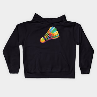 Colorful Shuttlecock (Badminton) in vector wpap pop art design Kids Hoodie